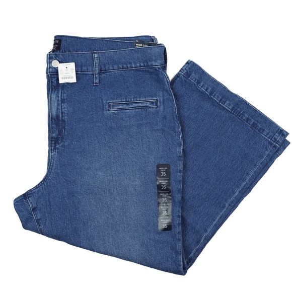 New JCREW Size 35 Wide-Leg Crop Jean Welt Pockets All-Day Stretch $118 CB374 - Picture 4 of 6